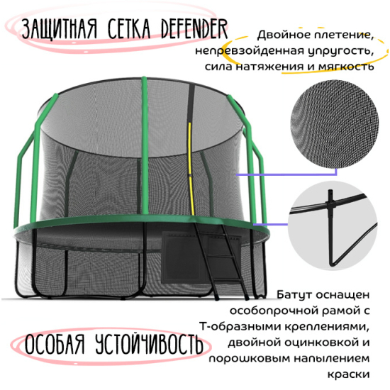 Батут с защитной сеткой KedaJump Jumpinator 16FT