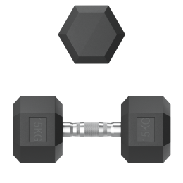 Гантель гексагональная UNIX Fit обрезиненная 15 кг / шт.