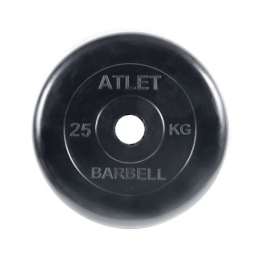 Диск обрезиненный BARBELL ATLET 25 кг / диаметр 51 мм