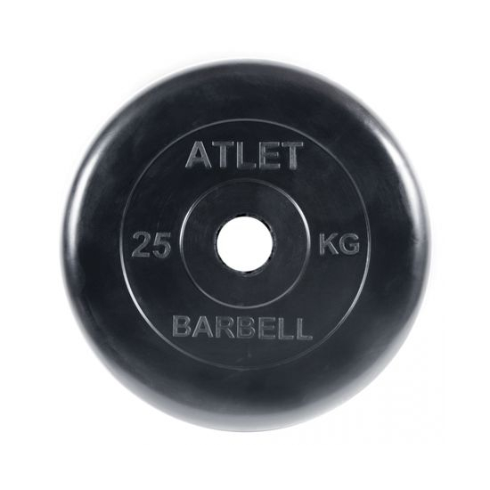 Диск обрезиненный BARBELL ATLET 25 кг / диаметр 51 мм