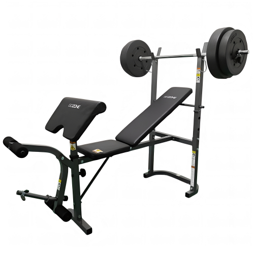 Скамья под штангу с опциями DFC GOZONE GZE-2201 со штангой и дисками в комплекте