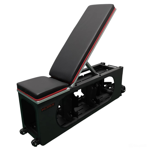 Многофункциональная силовая скамья DFC KORIX WB990 с местом для хранения до 8 гантелей