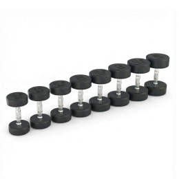 Ряд гантелей круглых UNIX Fit PRO обрезиненных от 12,5 до 30 кг