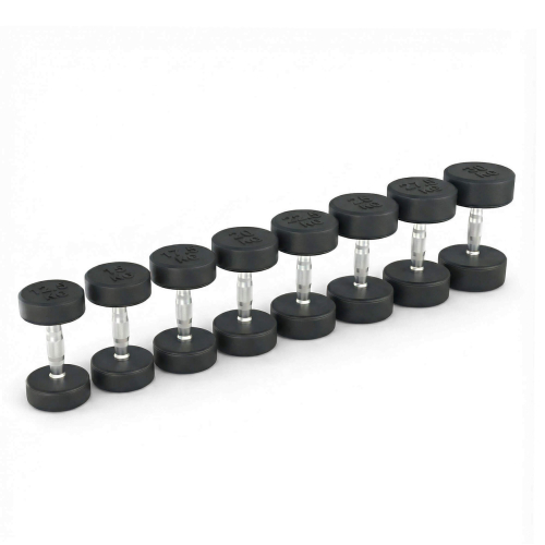 Ряд гантелей круглых UNIX Fit PRO обрезиненных от 12,5 до 30 кг