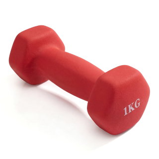 Гантель неразборная гексагональная неопрен  1,5 кг (красная) VictoryFit VF-DHN015