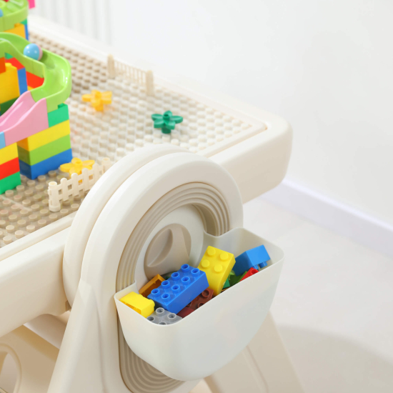Развивающий детский стол со стульчиком 4 в 1 UNIX Kids Lego / Лего бежевый
