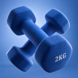 Гантель неразборная гексагональная неопрен  2 кг (2 штуки) VictoryFit VF-DHN020-2