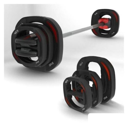 Штанга Atlas Sport металлическая с обрезиненными дисками 20 кг