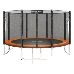 Батут Atlas Sport 374 см - 12ft Pro (усиленные опоры, внешняя сетка, оранжевый) 5156056
