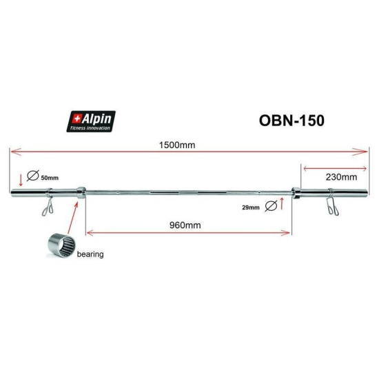 Гриф для штанги Alpin OBN-150