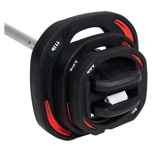 Штанга Atlas Sport металлическая с обрезиненными дисками 20 кг