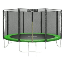 Батут Atlas Sport 435 см - 14ft Basic (с лестницей, внешняя сетка, зеленый) 5156062