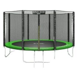 Батут Atlas Sport 374 см - 12ft Basic (с лестницей, внешняя сетка, зеленый) 5156059