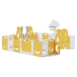 Игровой манеж UNIX kids SUPREME Music 200x240 Yellow с качелями 9782430