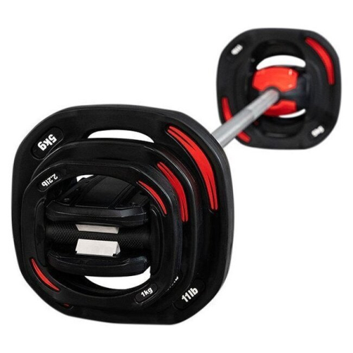 Штанга Atlas Sport металлическая с обрезиненными дисками 20 кг