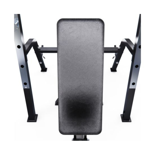 Скамья со стойками под штангу DFC GORILLA черная, с партой для бицепса