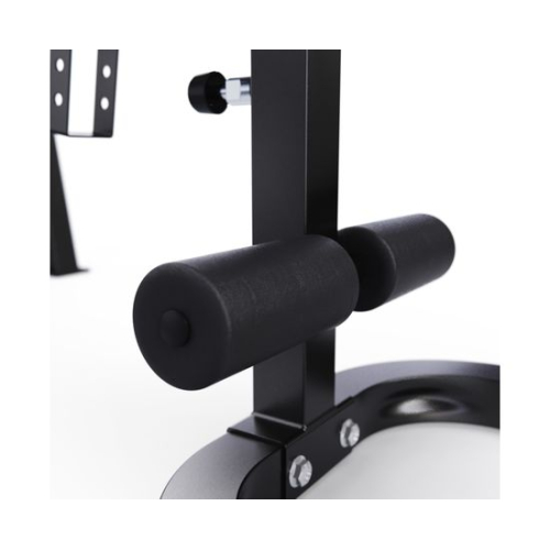 Скамья со стойками под штангу DFC GORILLA черная, с партой для бицепса