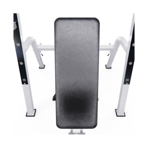 Скамья со стойками под штангу DFC GORILLA белая, с партой для бицепса