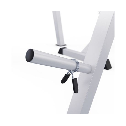 Скамья со стойками под штангу DFC GORILLA белая, с партой для бицепса