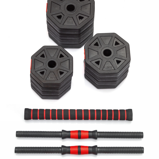 Гантели гексагональные разборные с грифом, 20 кг. (2 шт. х 10 кг.) VictoryFit VF-DН200