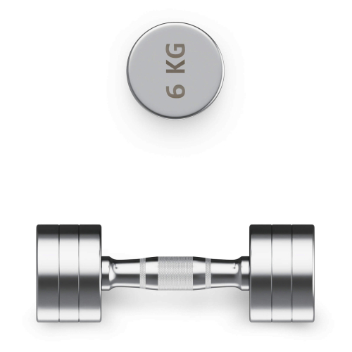 Гантель UNIX Fit PRO круглая хромированная 6 кг, 2 шт.