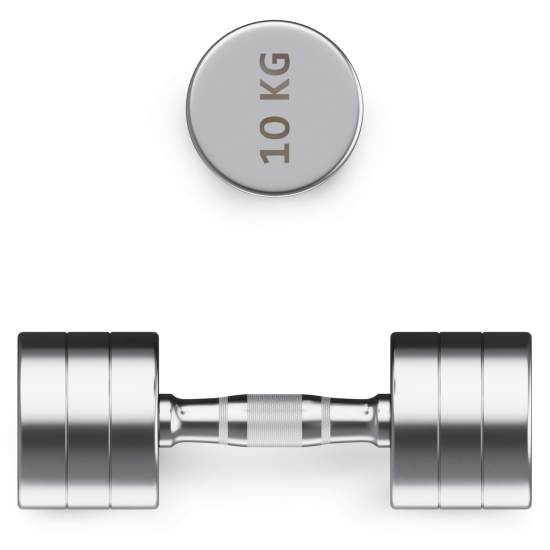 Гантель UNIX Fit PRO круглая хромированная 10 кг, 2 шт.