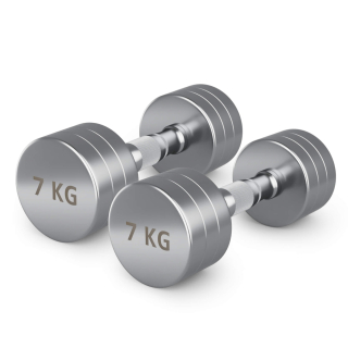 Гантель UNIX Fit PRO круглая хромированная 7 кг, 2 шт.