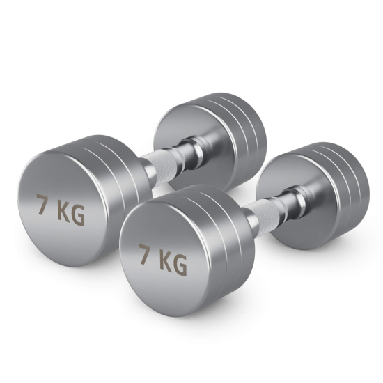 Гантель UNIX Fit PRO круглая хромированная 7 кг, 2 шт.