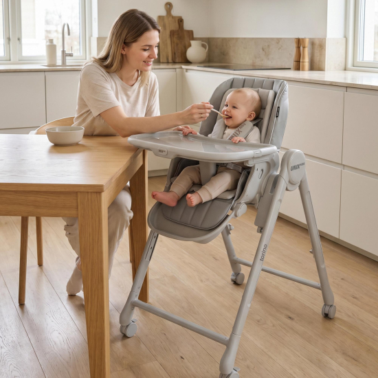 Стул для кормления UNIX Kids Torino светло-серый
