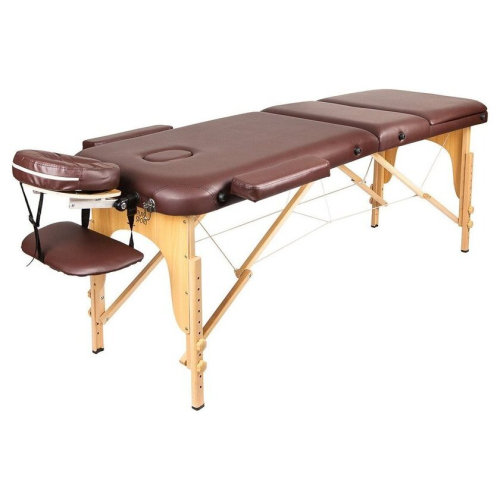 Массажный стол Atlas Sport 70 см складной 3-с деревянный (коричневый)