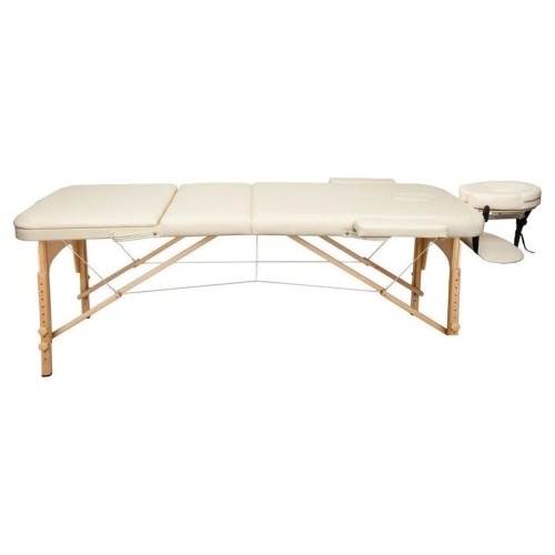 Массажный стол Atlas Sport 70 см складной 3-с деревянный (бежевый)