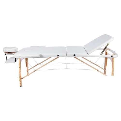 Массажный стол Atlas Sport 70 см складной 3-с деревянный (белый)