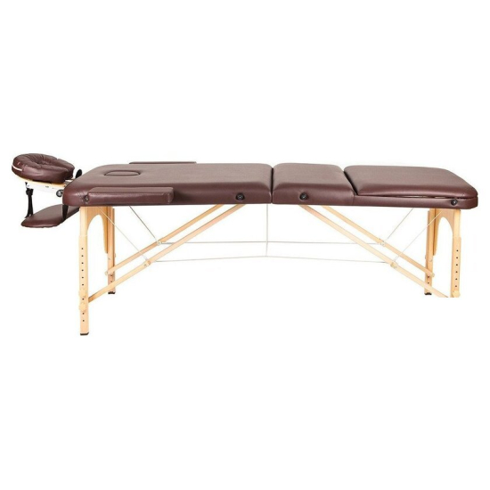 Массажный стол Atlas Sport 70 см складной 3-с деревянный (коричневый)