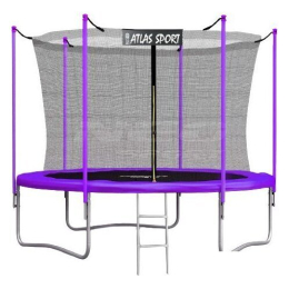 Батут Atlas Sport 252 см - 8ft (с лестницей, внутренняя сетка, сливовый) 8682768