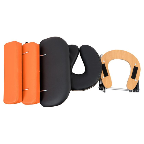 Массажный стол Atlas Sport складной 2-с деревянный 70 см (черно-оранжевый)