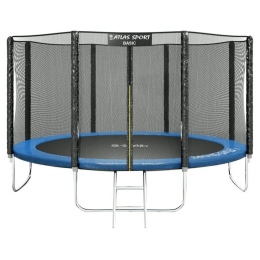 Батут Atlas Sport 404 см - 13ft Basic (с лестницей, внешняя сетка, синий) 2099781