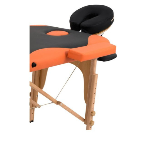 Массажный стол Atlas Sport складной 2-с деревянный 70 см (черно-оранжевый)