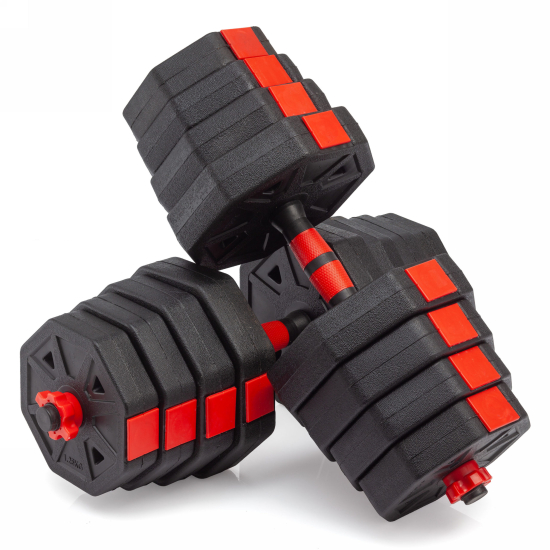 Гантели гексагональные разборные с грифом, 30 кг. (2 шт. х 15 кг.) VictoryFit VF-DН300