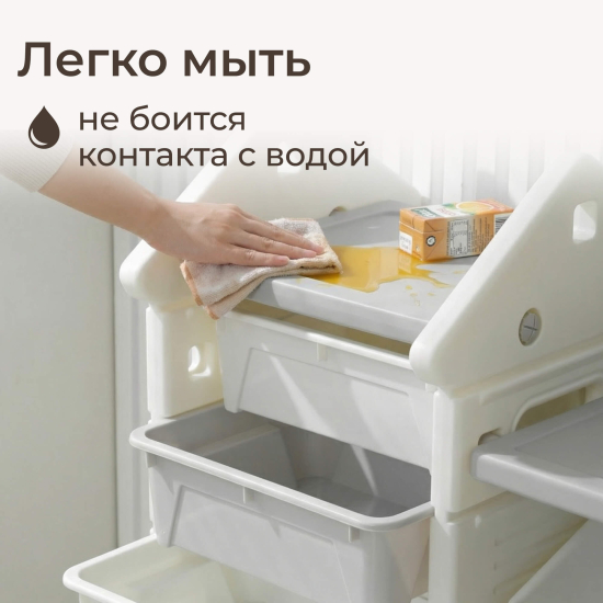 Стеллаж для игрушек и книг UNIX Kids Сastle / Замок серый