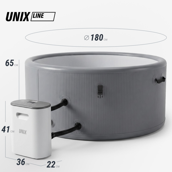 Надувной SPA-бассейн UNIX Line Thermal 180 см серый