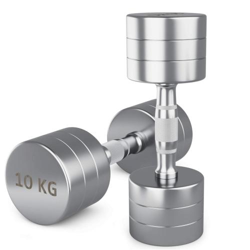 Гантель UNIX Fit PRO круглая хромированная 10 кг, 2 шт.
