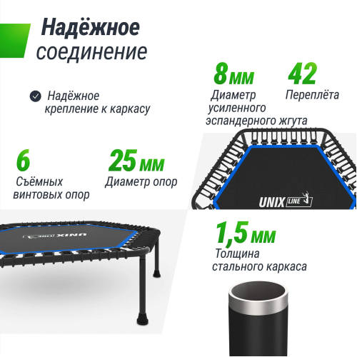 Батут спортивный UNIX Line FITNESS Lite Blue (125 см)