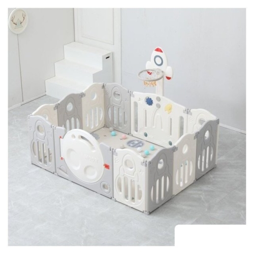 Игровой манеж UNIX kids SUPREME Space 200x200 Grey с качелями