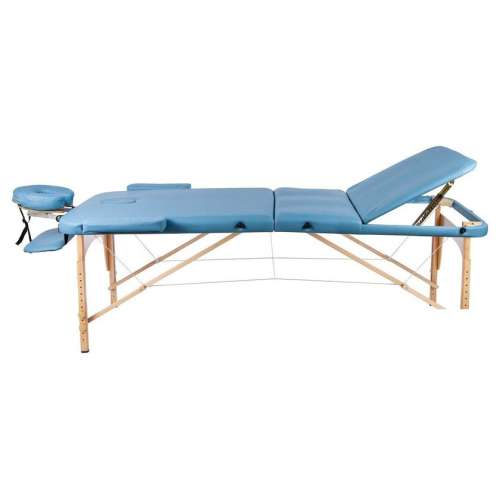 Массажный стол Atlas Sport 70 см складной 3-с деревянный (светло-голубой)