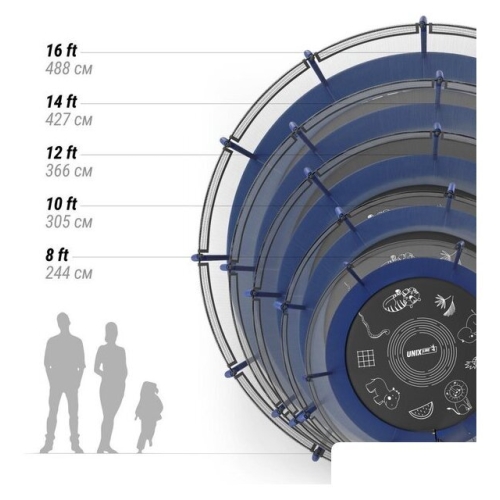 Батут Unix Line Supreme Game 10ft (синий)