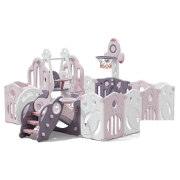 Игровой манеж UNIX kids SUPREME Space 160x160 Rose с качелями 9782442