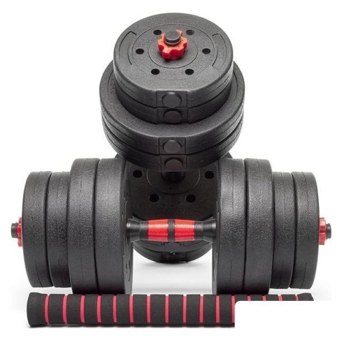 Набор гантелей с соединительным грифом  AMETIST композитные 30 кг