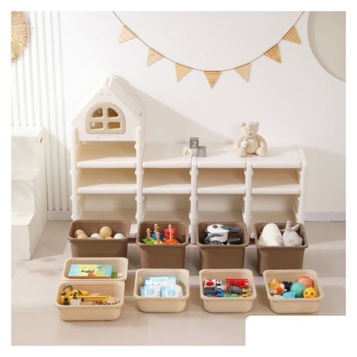 Стеллаж UNIX kids 9 ящиков (бежевый)