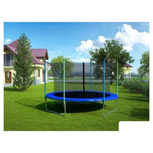 Батут Atlas Sport 312 см - 10ft (с лестницей, внутренняя сетка, синий)