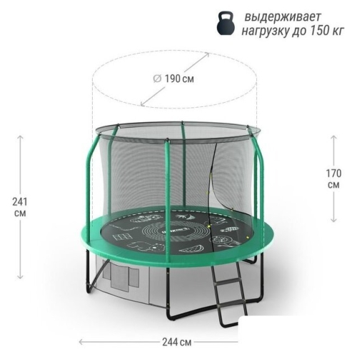 Батут Unix Line Supreme Game 8ft (зеленый)
